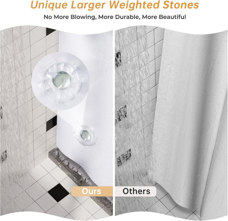 AmazerBath Soap Scum Resistant Shower Curtain Liner - 70" W x 72" H - 8G Plastic - Image 2