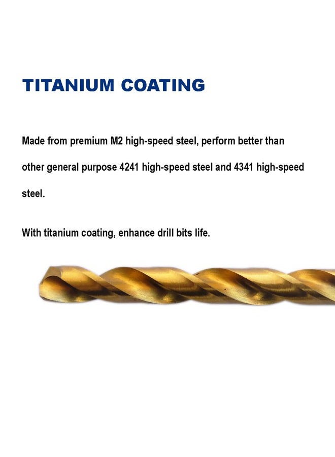 Drill Hulk Pack of 6, 5/32-Inch Titanium Nitride Coated Bit, Hex Shank, Premium M2 High Speed Steel, Jobber Length, for Metal, Plastic, Wood - Image 4