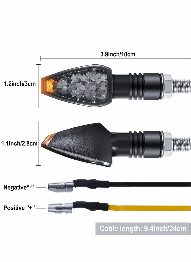 Generic - Universal 12V Motorcycle LED Turn Signal Lights - 4 Pcs Amber Mini Indicator Blinker for Front & Rear Use - Image 1