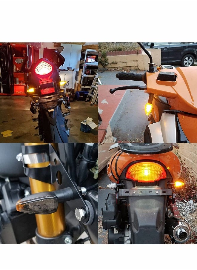 Generic - Universal 12V Motorcycle LED Turn Signal Lights - 4 Pcs Amber Mini Indicator Blinker for Front & Rear Use - Image 1