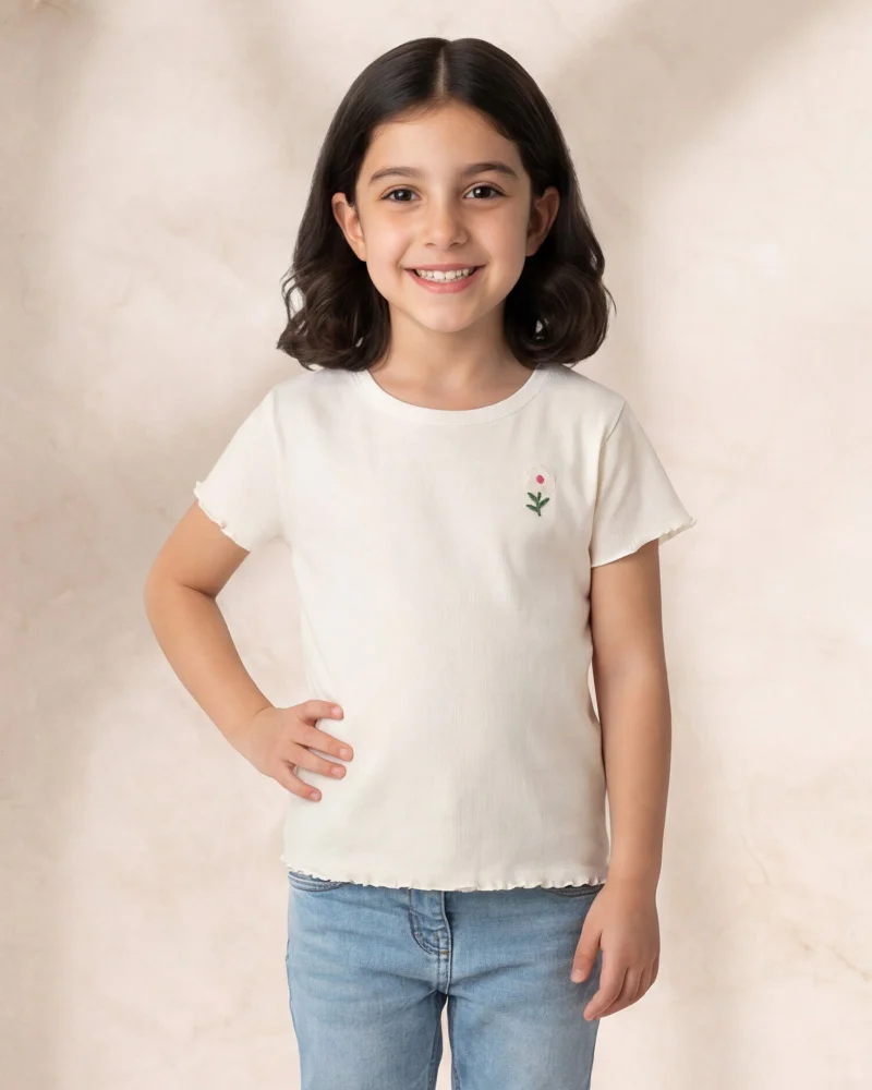 ردتاغ Girls Pink and Lilac And Printed 2 Piece T-Shirts