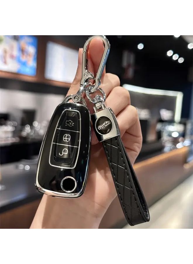 غطاء مفتاح فورد الأزرق مع حبل للرقبة مناسب لسيارات فييستا وفوكوس وغالاكسي - Image 1