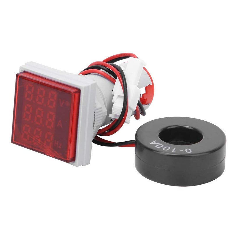 Red Digital Frequency Indicator Multifunction Voltmeter 3 Digit Display Single Phase AC 20 75Hz 0 100A - Image 1