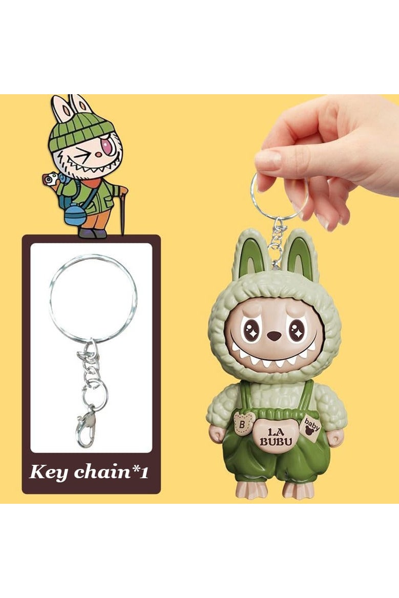 Monster "La Bobo" Posing Face Medallion Perfect for decorating keys or bags, lightweight and easy to carry A fun gift for fans of unique designs and interactive toys With head movements, it displays 3 different expressions, adding a fun touch to any space! - Image 2