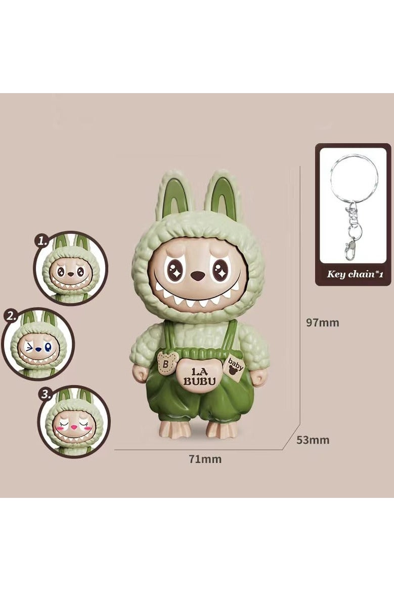 Monster "La Bobo" Posing Face Medallion Perfect for decorating keys or bags, lightweight and easy to carry A fun gift for fans of unique designs and interactive toys With head movements, it displays 3 different expressions, adding a fun touch to any space! - Image 1
