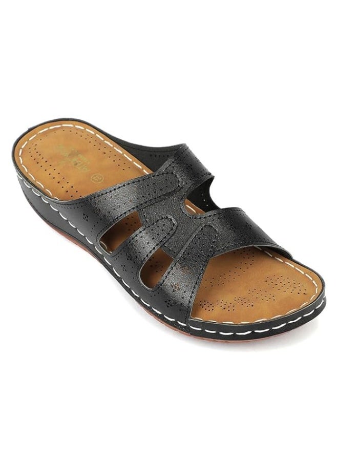Liberty Senorita AGL-152EWomen Casual Thong Slippers -Black | Synthetic Insole | Stylish Chappal for Woman, Casual Ladies Slippers & Fancy Walking Footwear for Home, Office & Outdoor - Image 1