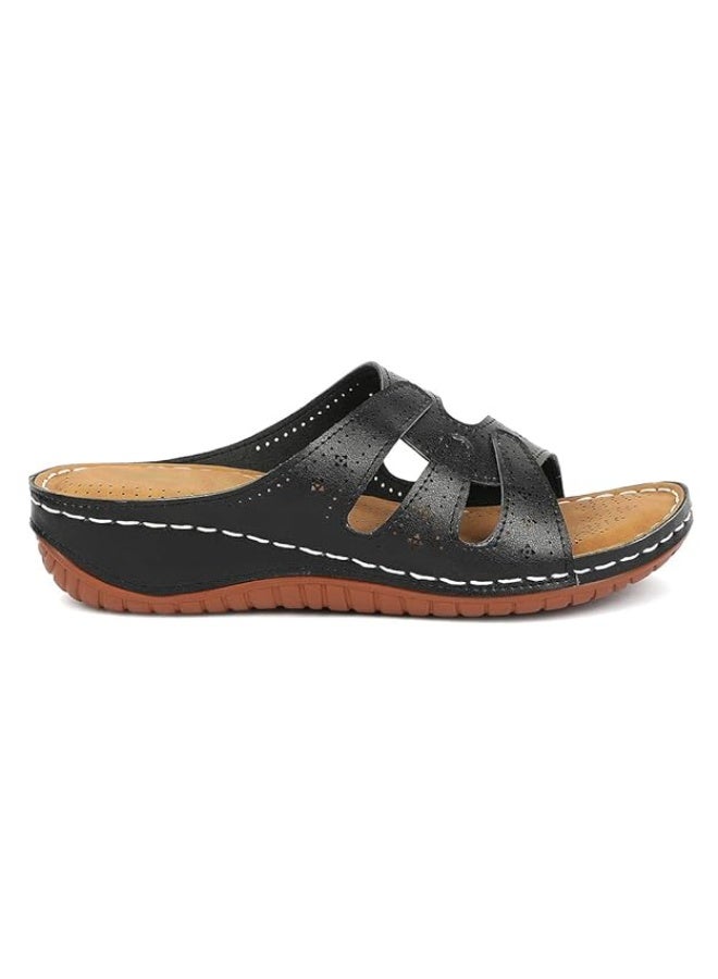 Liberty Senorita AGL-152EWomen Casual Thong Slippers -Black | Synthetic Insole | Stylish Chappal for Woman, Casual Ladies Slippers & Fancy Walking Footwear for Home, Office & Outdoor - Image 4