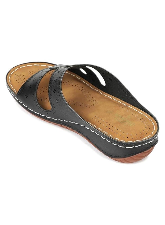 Liberty Senorita AGL-152EWomen Casual Thong Slippers -Black | Synthetic Insole | Stylish Chappal for Woman, Casual Ladies Slippers & Fancy Walking Footwear for Home, Office & Outdoor - Image 2