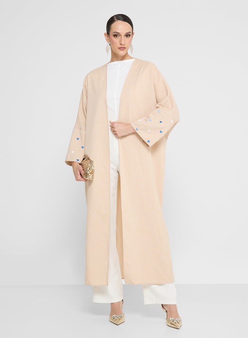 Khizana Abaya With Heart Print Sleeves - Image 4