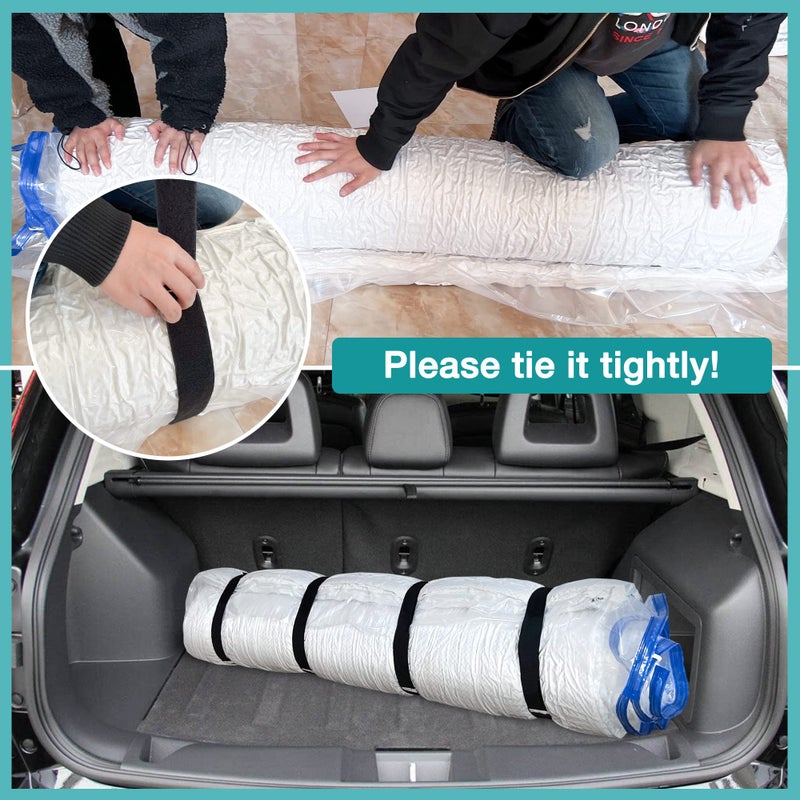Asatdd Queen Size Mattress Vacuum Bag for Memory Foam/Latex Mattress Upto 14 Inch, Moving Shipping and Storage, Waterproof and Airtight with 4 Adjustable Straps - Image 5