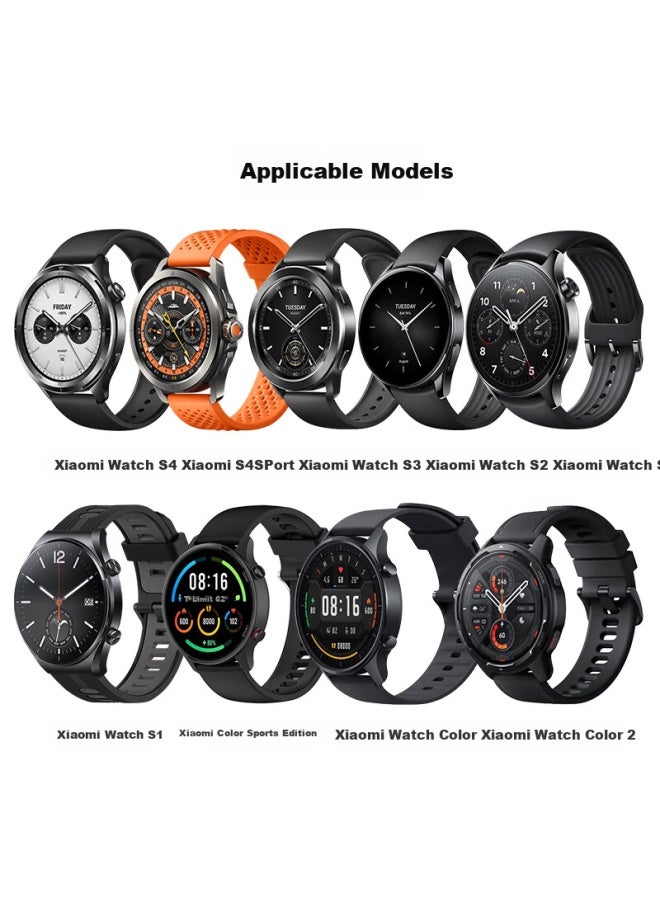 Kmaxai Magnetic Silicone Watch Band For Xiaomi S4 Sport Watch S3/s2/s1 Pro Fresh Color Sports Edition Creative Replacement Wristband Black - Image 2
