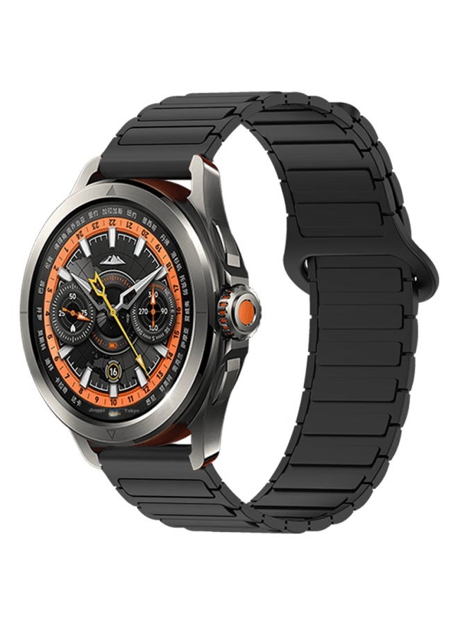 Kmaxai Magnetic Silicone Watch Band For Xiaomi S4 Sport Watch S3/s2/s1 Pro Fresh Color Sports Edition Creative Replacement Wristband Black - Image 1