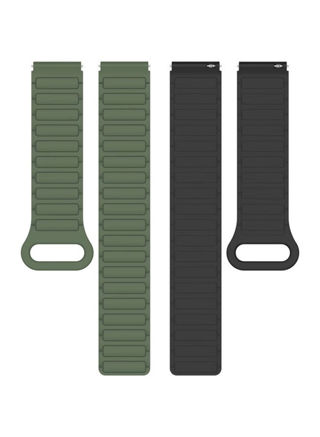 Kmaxai Magnetic Silicone Watch Band For Xiaomi S4 Sport Watch S3/s2/s1 Pro Fresh Color Sports Edition Creative Replacement Wristband Black - Image 5