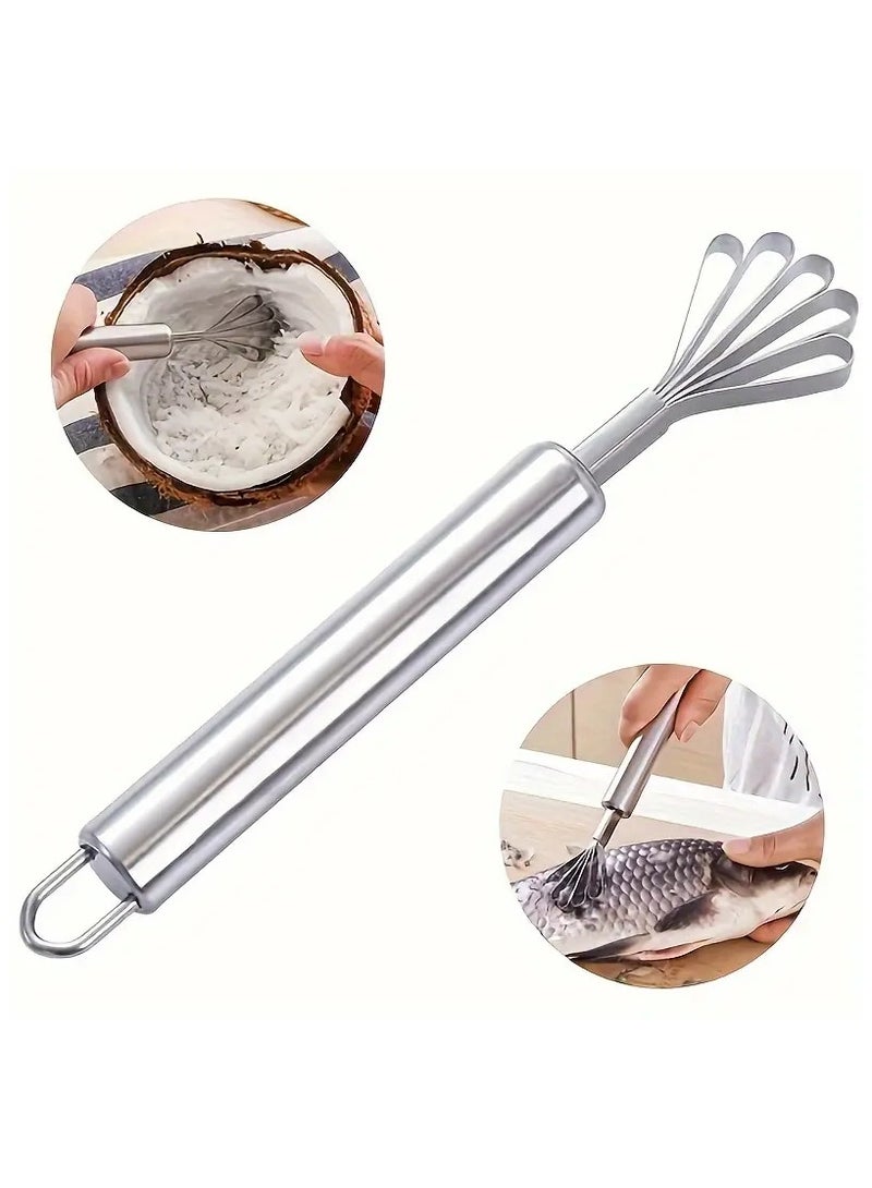 Goolsky 1pc Stainless Steel Kitchen Tool - Versatile Coconut Grater & Fish Scale Remover - Durable, Safe, Essential Gadget for Effortless Cooking - Space-Saving Design - Image 4