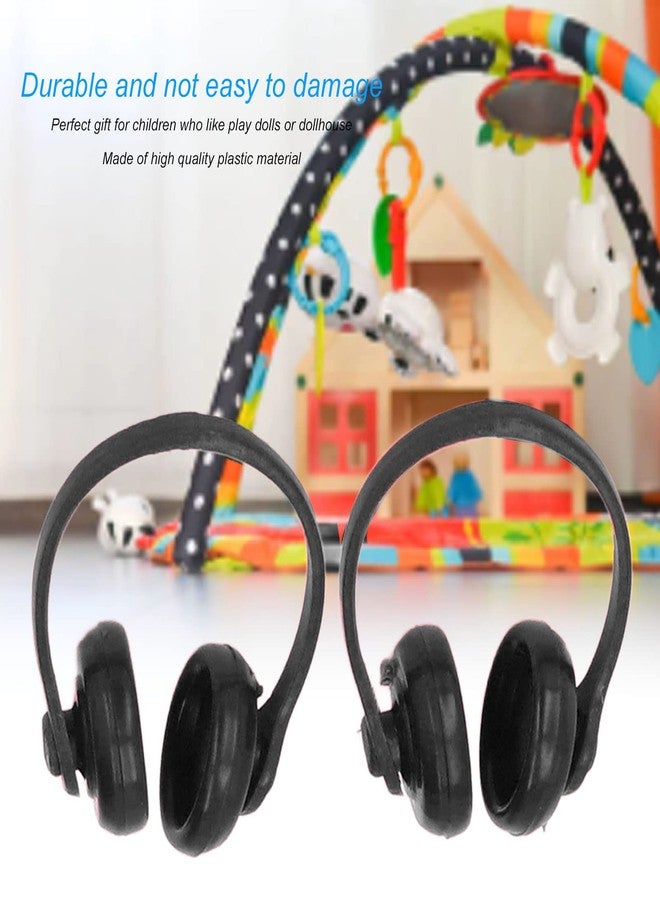 VINGVO Doll Miniature Headphones Model, High Simulation Exquisite Sturdy Plastic Dollhouse Headphones Model for 1/12 Scale Dollhouse (Black) - Image 4