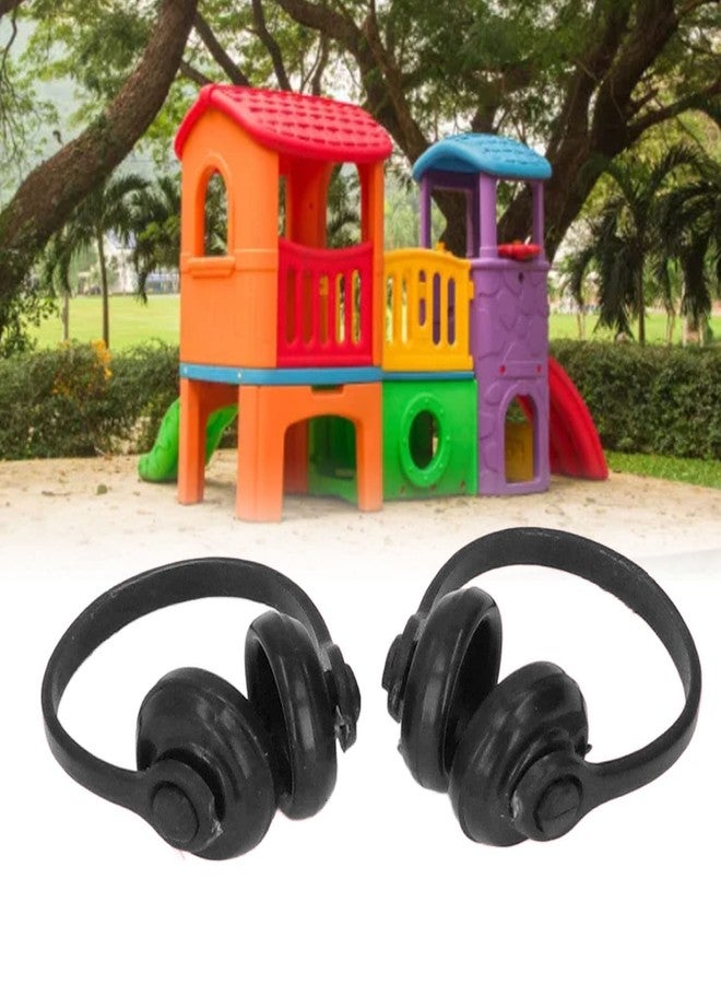 VINGVO Doll Miniature Headphones Model, High Simulation Exquisite Sturdy Plastic Dollhouse Headphones Model for 1/12 Scale Dollhouse (Black) - Image 2