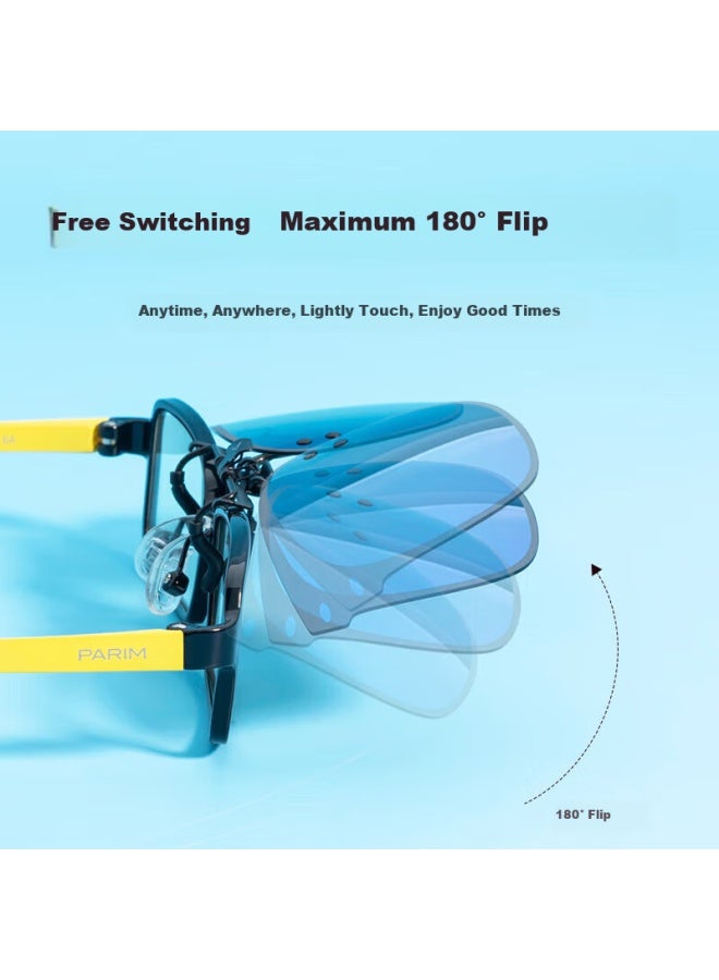 Parim Myopia Sungl Clip-on For Boys, Ultra-light Polarized Clip-on Sungl, Uv Protection, Sunshade For Children And Students