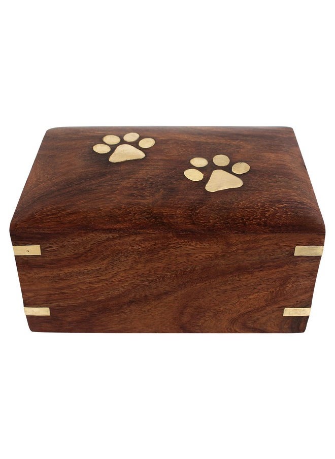 Indian Glance - Rosewood Pet Urn Box  Peaceful Pet Memorial Keepsake Urn For Dogs,Cats (XSmall : 5" X 3" X 2"  15Lbs Or 5Kg) - Image 1