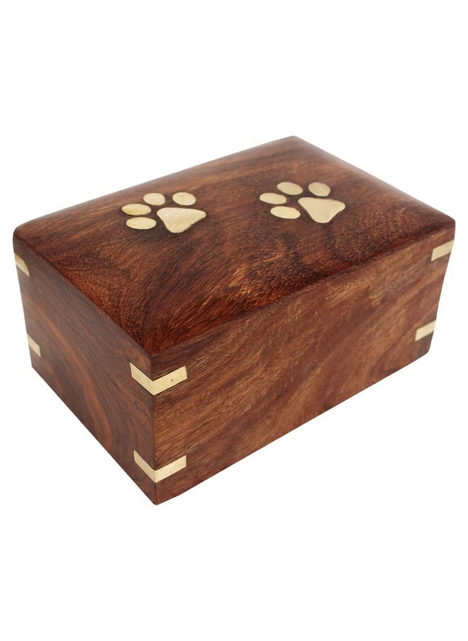 Indian Glance - Rosewood Pet Urn Box  Peaceful Pet Memorial Keepsake Urn For Dogs,Cats (XSmall : 5" X 3" X 2"  15Lbs Or 5Kg) - Image 1
