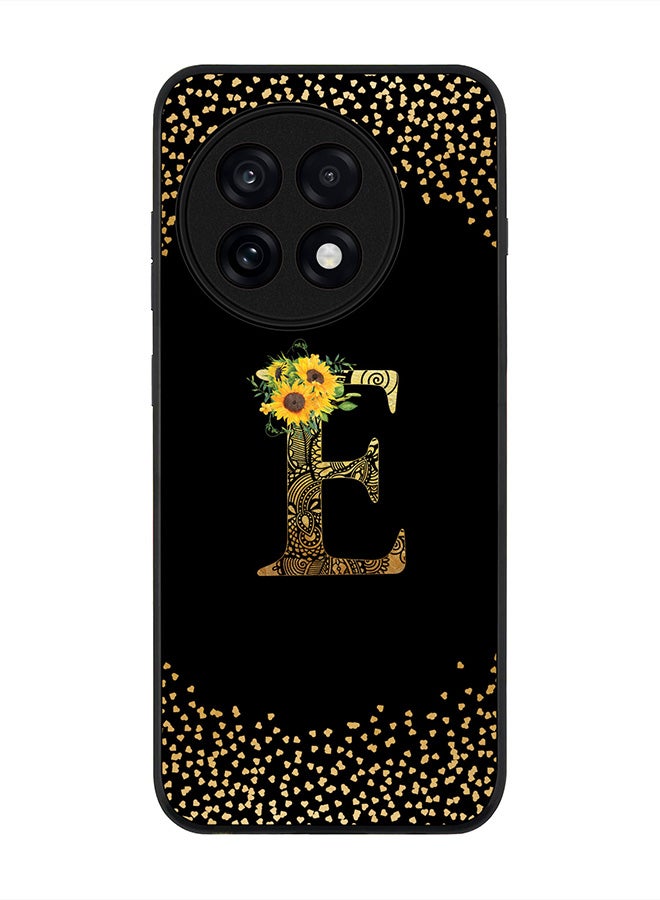 Stylizedd For OnePlus 13R / Ace 5 Pro Case,Slim fit Camera Protection, Shockproof Thin Phone cover  - Custom Floral Monogram - E ( Black )
