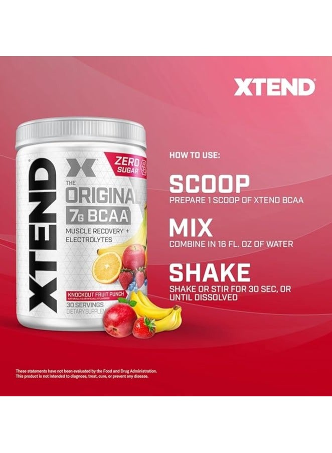 XTEND Original BCAA Powder Zero Sugar With Electrolytes for Hydration & Muscle Repair, Post-Workout Supplement, Knockout Fruit Punch Flavor - 30 Servings - Image 2