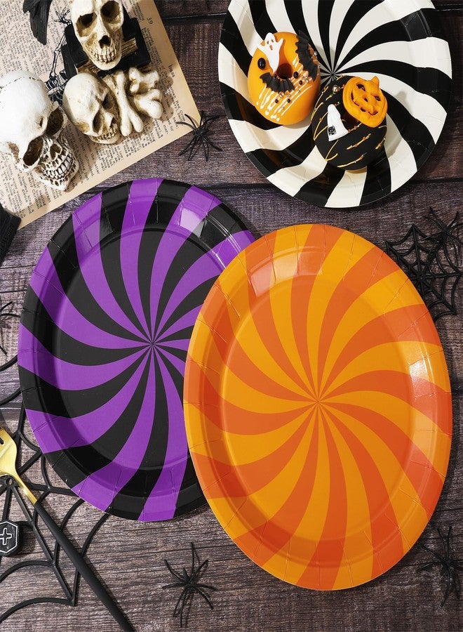 JarThenaAMCS 60Pcs Halloween Paper Plates Candy Lollipop Disposable Plates 9 Inch Candyland Party Tableware for Birthday Holiday Table Decor Supplies, 3 Colors - Image 5