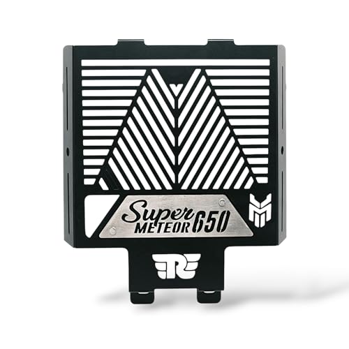 Milachin Super Meteor 650 Radiator Guard|Grill Heavy Metal Radiator Protector Guard Triangle Design, Black Suitable For Super Meteor 650. - Image 1