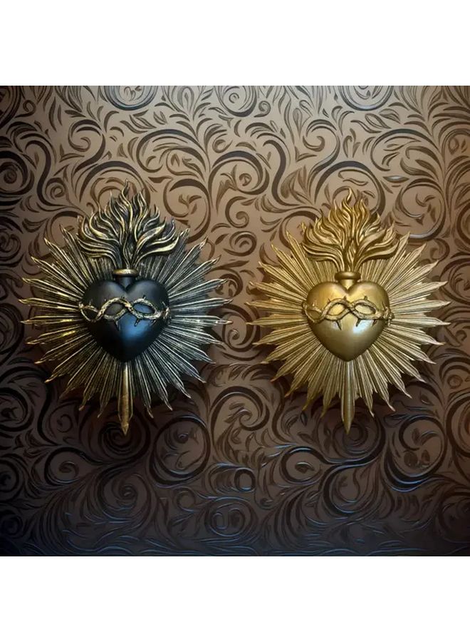 Black Gothic Sacred Heart Wall Decor Resin Religious Gift Faith Ornament - Image 5