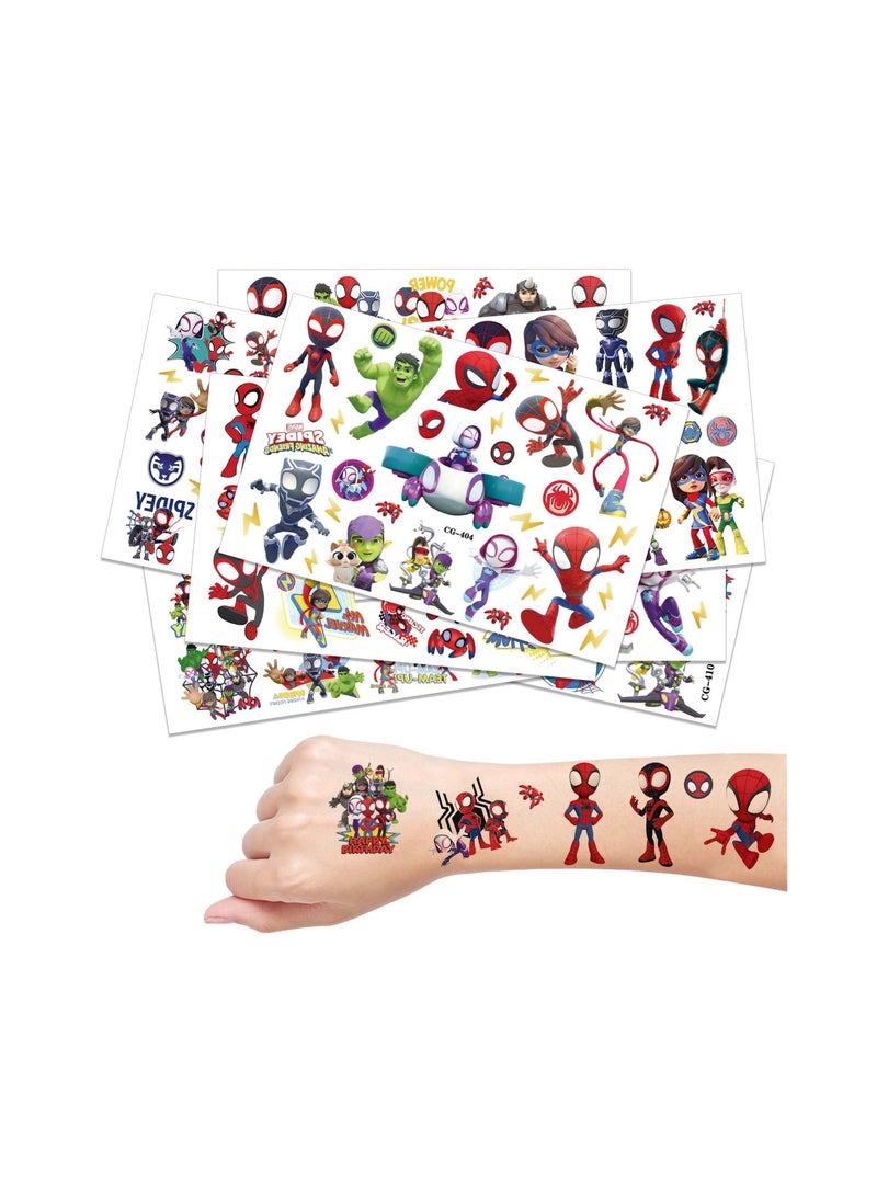 SYOSI 8 Sheets Boy Spider Temporary Tattoos for Kids Spider Birthday Party Supplies Favors Decorations Cute Fake TattoosStickers Spider Party Decorations - Image 5