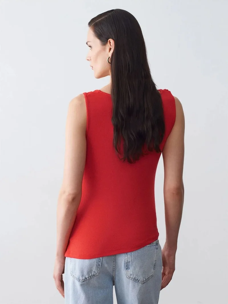 ديلفين Dilvin Sleeveless Cowl Neck Shell Top