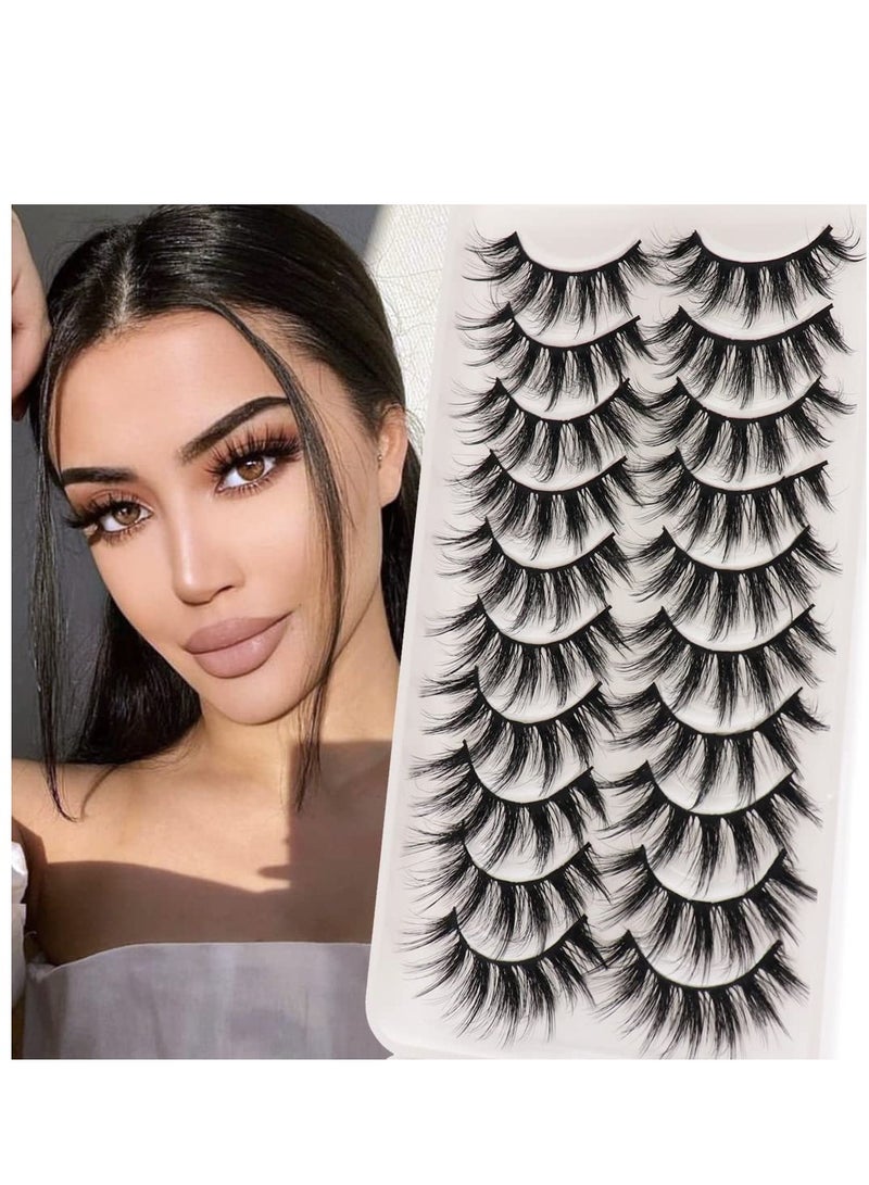 KASTWAVE 20 Pairs False Eyelashes 3D Faux Mink Lashes Natural Look Wispy Fake Eyelashes 16-20MM Fluffy Volume Long Thick Lashes Pack - Image 2
