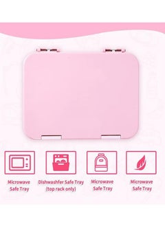 Arabest Children's Bento Lunch Box with 6 Compartments - Leak Proof Lunch Box for Boys，Girls，BPA-Free，Microwave Dishwasher Safe，Lunch Box for School (Pink)  - Image 4