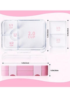 Arabest Children's Bento Lunch Box with 6 Compartments - Leak Proof Lunch Box for Boys，Girls，BPA-Free，Microwave Dishwasher Safe，Lunch Box for School (Pink)  - Image 3
