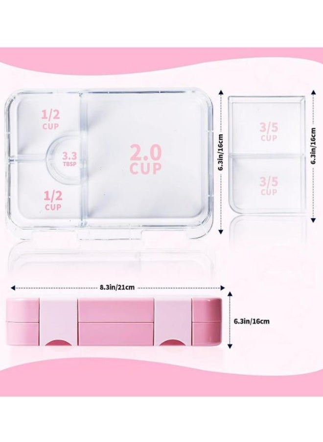 Arabest Children's Bento Lunch Box with 6 Compartments - Leak Proof Lunch Box for Boys，Girls，BPA-Free，Microwave Dishwasher Safe，Lunch Box for School (Pink)  - Image 3