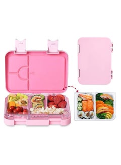 Arabest Children's Bento Lunch Box with 6 Compartments - Leak Proof Lunch Box for Boys，Girls，BPA-Free，Microwave Dishwasher Safe，Lunch Box for School (Pink)  - Image 1