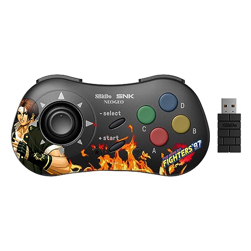 8Bitdo NEOGEO Wireless Controller for Windows, Android, and NEOGEO mini with Classic Click-Style Joystick - Officially Licensed by SNK (Kyo Kusanagi Edition) - Image 1