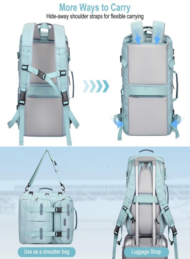 PIJUSHI Carry on Travel Backpack for Women Men Convertible Duffle Bag Flight Approved Luggage Backpack Fit 16 Inch Laptop, Teal Blue, Large, Travel Backpacks - Image 3