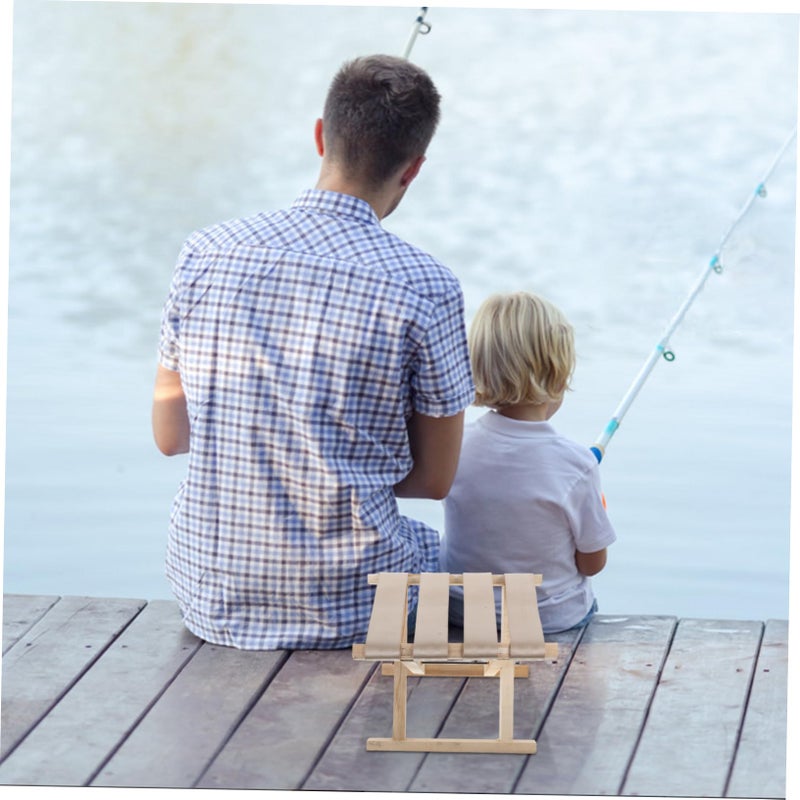 Folding Solid Wood Stool Portable Camping Chair For Adults Outdoor Fishing Travel - Image 3