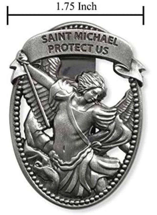 ButterFox Sacred Traditions Silver Tone Zinc Alloy Archangel St Michael Protect Us Visor Clip, 2 1/4 Inch - Image 4