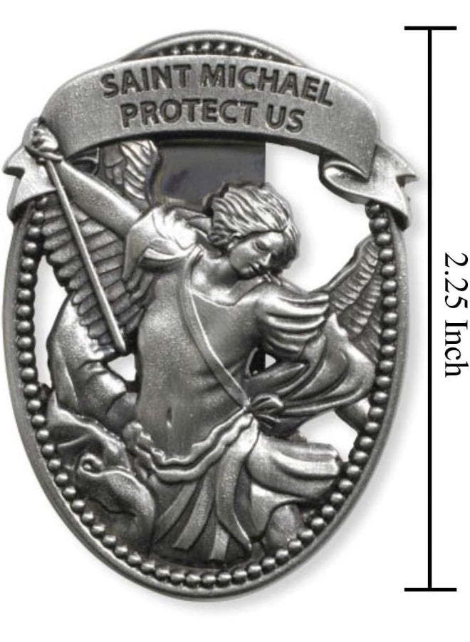 ButterFox Sacred Traditions Silver Tone Zinc Alloy Archangel St Michael Protect Us Visor Clip, 2 1/4 Inch - Image 5