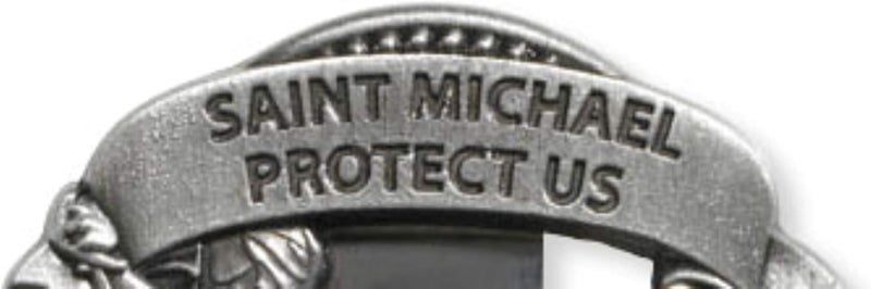 ButterFox Sacred Traditions Silver Tone Zinc Alloy Archangel St Michael Protect Us Visor Clip, 2 1/4 Inch - Image 2