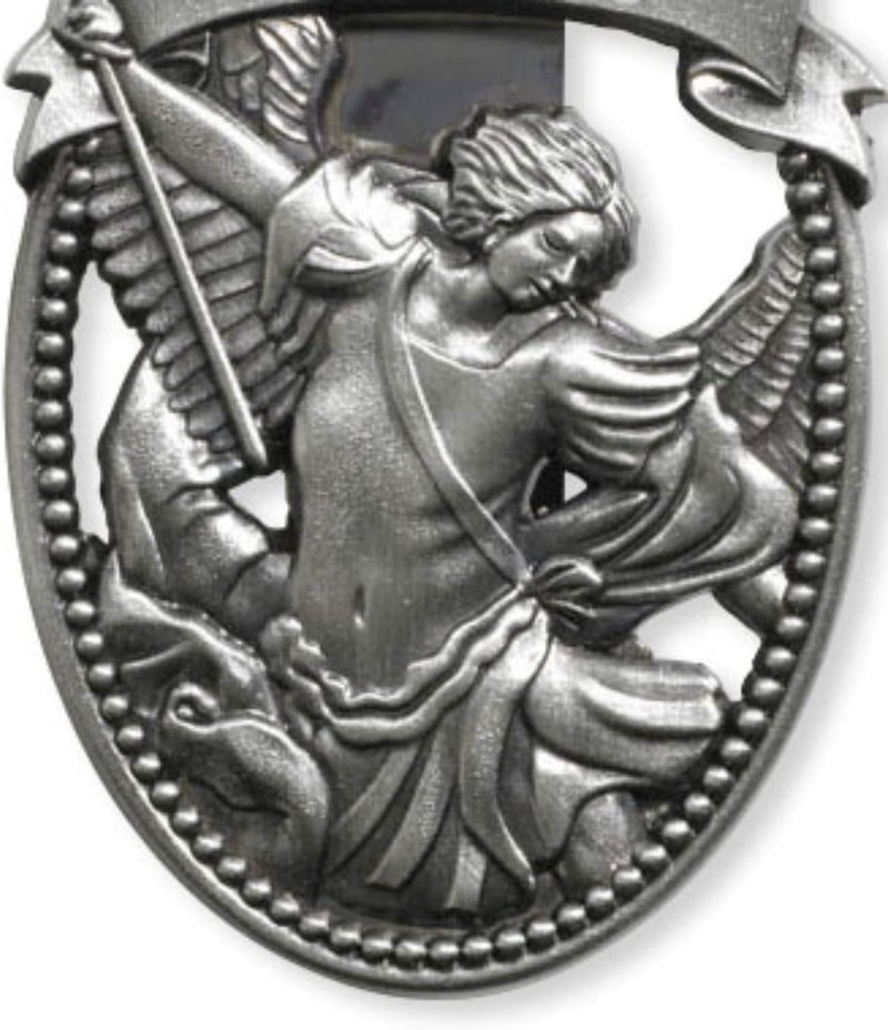 ButterFox Sacred Traditions Silver Tone Zinc Alloy Archangel St Michael Protect Us Visor Clip, 2 1/4 Inch - Image 3