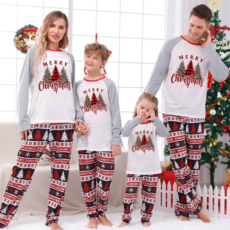 Tianming Clothing Parent-Child Home Clothing Christmas Home Clothing Parent-Child Suit Plaid Patchwork Printed Home Clothing - Image 3