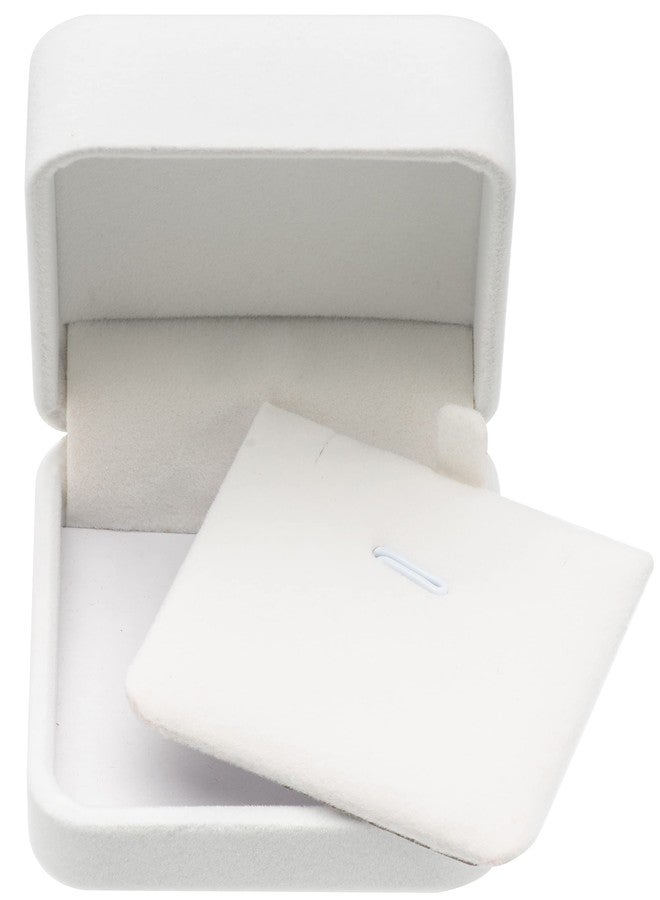 Giftop Classic Velvet Jewelry Gift Box Case for Necklace Pendant (White) - Image 2