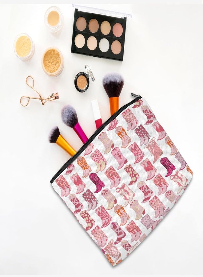CQM Western Makeup Bag Western Gifts for Women Western Stuff Country Girl Gifts Cowgirl Gifts Boots Gifts Pink Cowboy Boots Gifts Birthday Christmas Friend Gifts Western Cosmetic Bag - Image 3