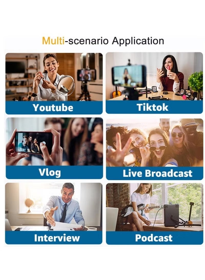 "Versatile 3-in-1 Wireless Microphone – Compatible with Smartphones, Speakers, and Computers, Clear High-Quality Audio for Vlogging, Live Streaming, Podcasts, Online Meetings & More" - Image 3