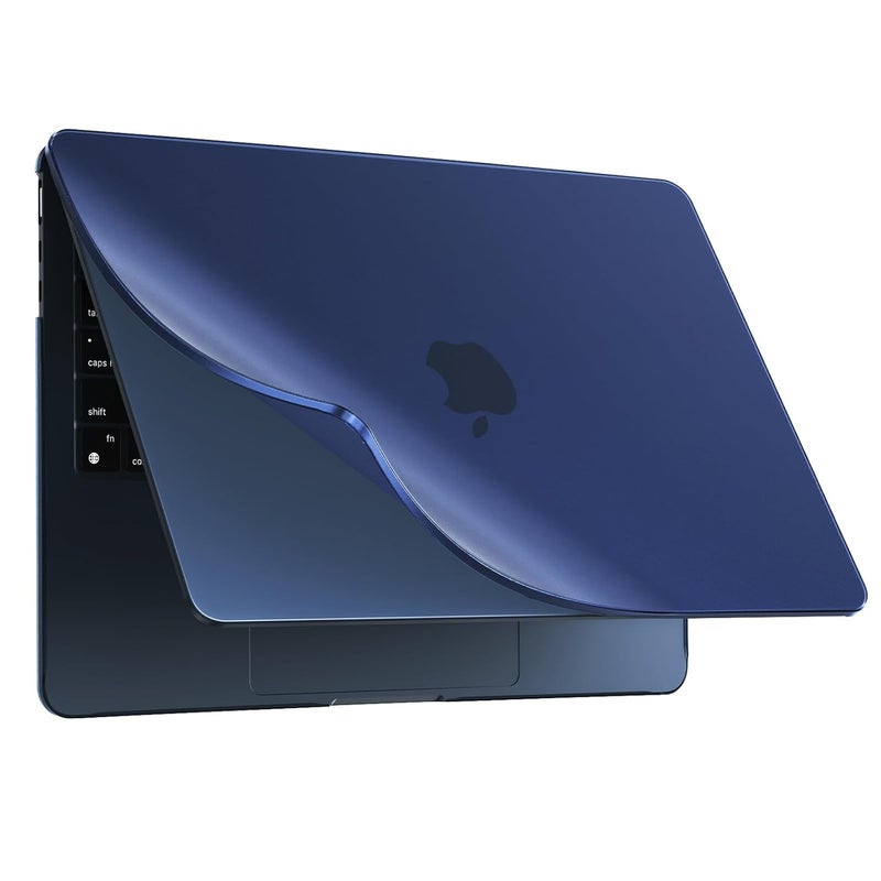 BlueSwan غطاء BlueSwan متوافق مع MacBook Air الجديد 13.6 بوصة 2022 2024 2025، M4 M3 M2 A3240 A3113 A2681، M2 M3 M4 Air 13" غطاء مرن من PP＆غير لامع، مضاد للتمزق ومقاوم للصدمات ومضاد لبصمات الأصابع - أزرق منتصف الليل - Image 1