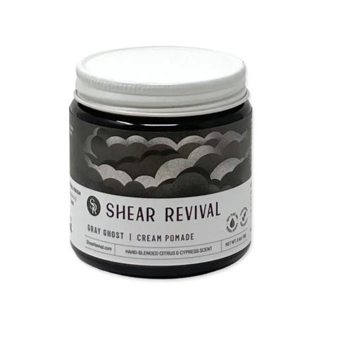 Shear Revival Gray Ghost | Matte Finish Molding Hair Wax Paste For Men Styling Cream with Strong Hold & Medium Shine with Sunflower Oil, Rice Bran Wax, Aloe Leaf Juice Notes of Citrus & Cypress 3.4oz