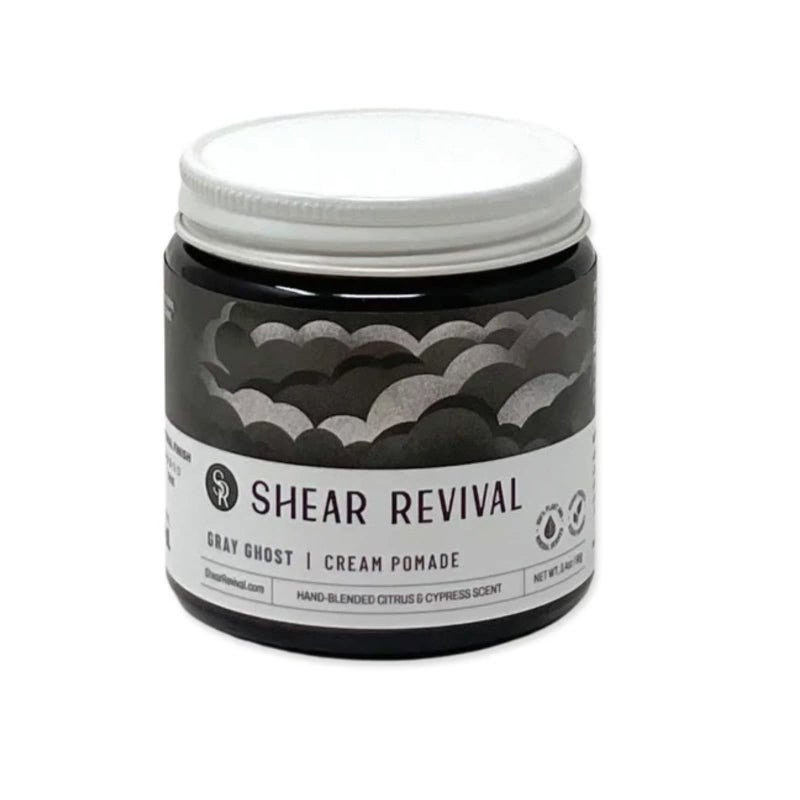 Shear Revival Gray Ghost | Matte Finish Molding Hair Wax Paste For Men Styling Cream with Strong Hold & Medium Shine with Sunflower Oil, Rice Bran Wax, Aloe Leaf Juice Notes of Citrus & Cypress 3.4oz