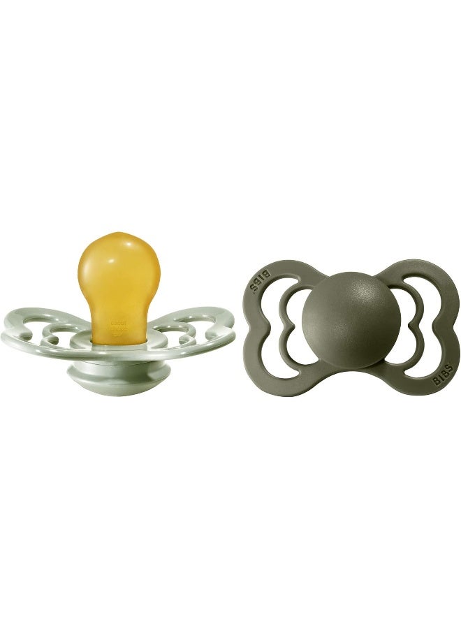 Bibs Pacifier Supreme Latex Size 2 - Toddler (+6M) 2pcs - Sage/HunterGreen - Image 1
